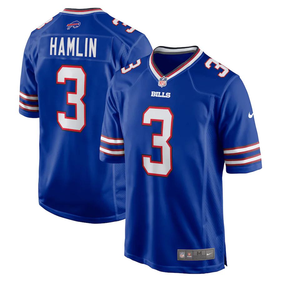 Men Buffalo Bills 3 Damar Hamlin Nike Royal Home Game Player NFL Jersey